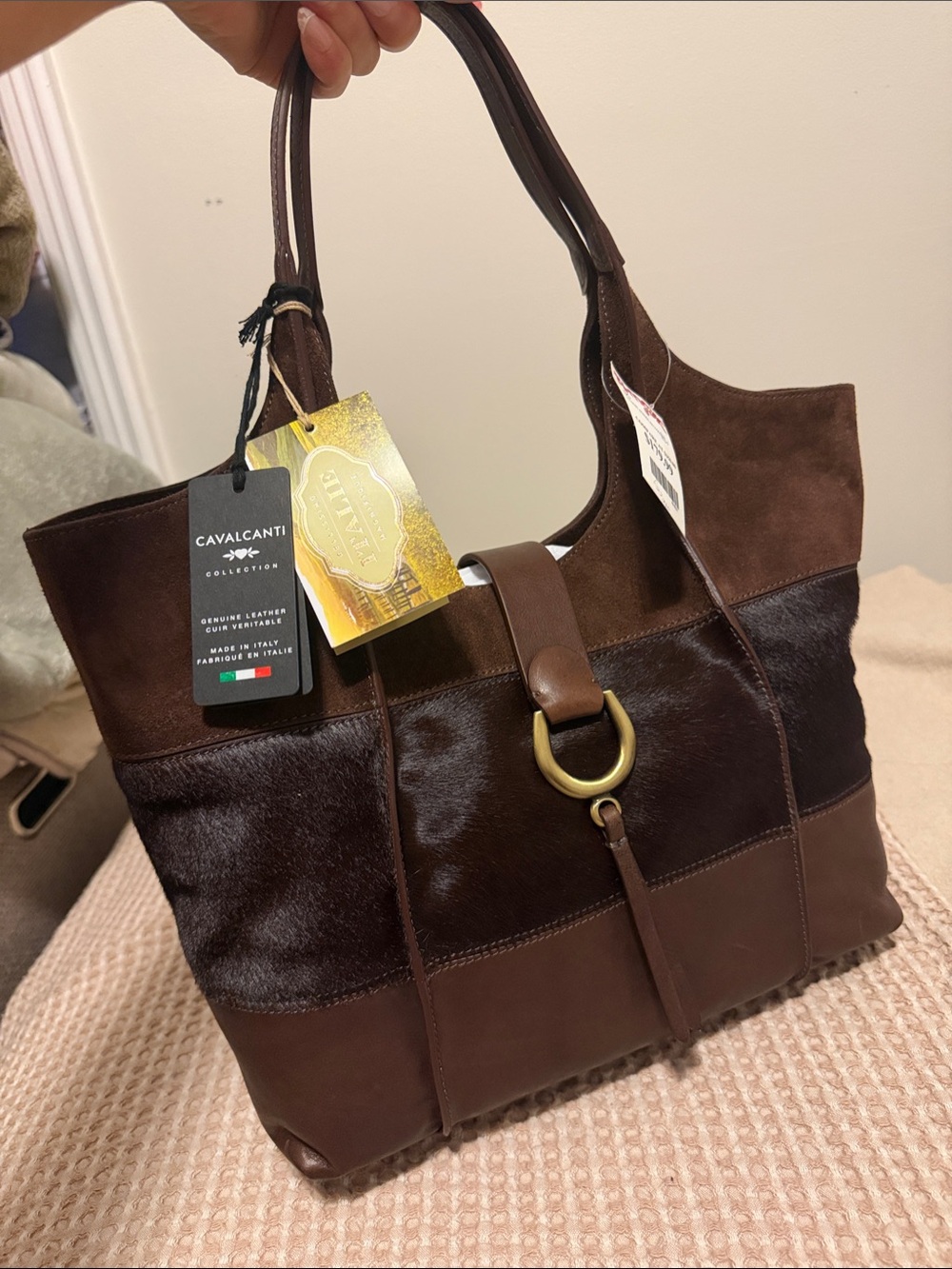 Cavalcanti Brown Suede and Leather Tote